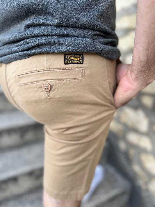 Short "Broken twill" Beige
