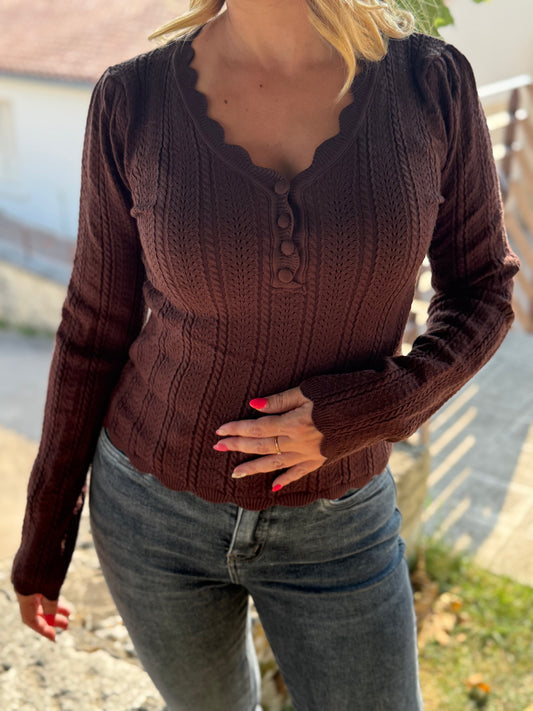 Top "Soline" Marron