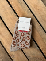 Chaussettes fantaisie "Amour" - Beige
