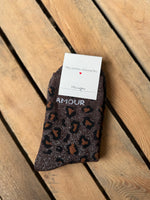 Chaussettes fantaisie "Amour" - Marron